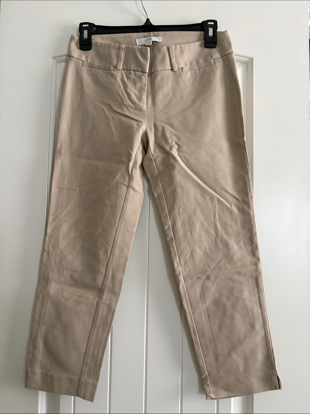 LOFT Light Beige Cropped Dress Pants